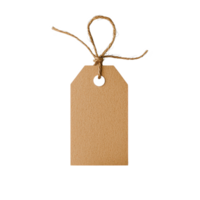 A blank brown tag with a string, perfect for labeling and organization purposes. png