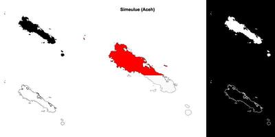 Simeulue blank outline map set vector