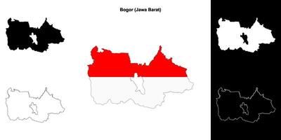 Bogor blank outline map set vector