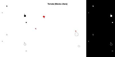 Ternate blank outline map set vector