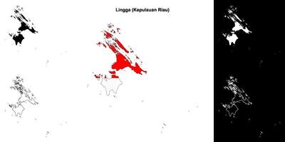 Lingga blank outline map set vector