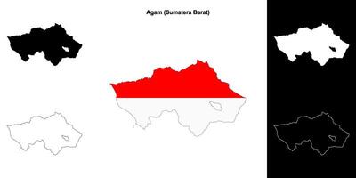 Agam blank outline map set vector