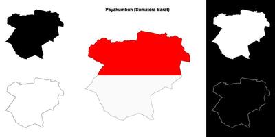 Payakumbuh blank outline map set vector