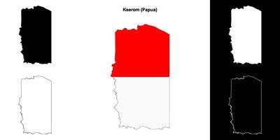 Keerom blank outline map set vector
