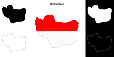Tolikara blank outline map set vector