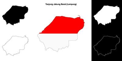 Tanjung Jabung Barat blank outline map set vector