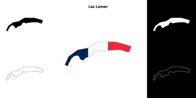 Lac Leman arrondissement outline map set vector