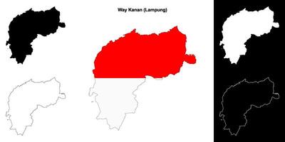Way Kanan blank outline map set vector