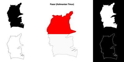 Paser blank outline map set vector