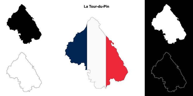 La Tour-du-Pin arrondissement outline map set