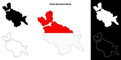 Solok blank outline map set vector