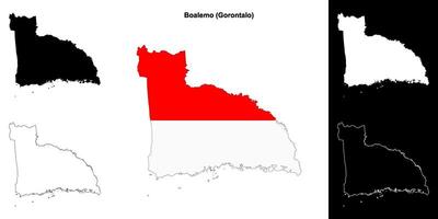 Boalemo blank outline map set vector