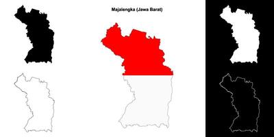 Majalengka blank outline map set vector