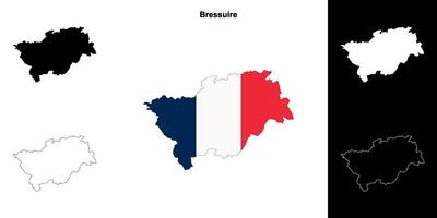 Bressuire arrondissement outline map set vector