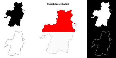 Bone blank outline map set vector