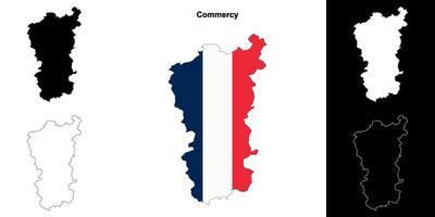 Commercy arrondissement outline map set vector