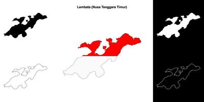 Lembata blank outline map set vector