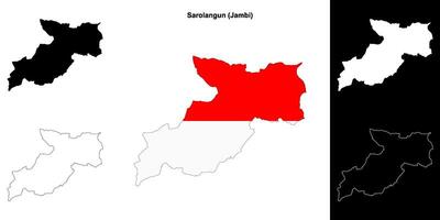 Sarolangun blank outline map set vector