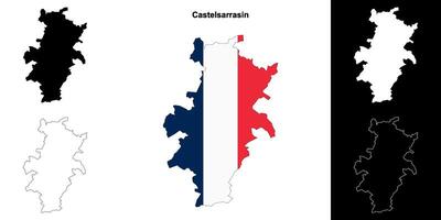 Castelsarrasin arrondissement outline map set vector