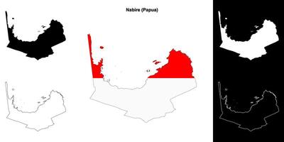 Nabire blank outline map set vector