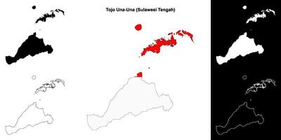 Tojo Una-Una blank outline map set vector