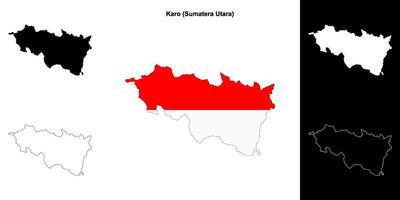 Karo blank outline map set vector