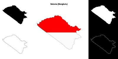 Seluma blank outline map set vector