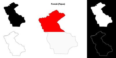 Puncak blank outline map set vector