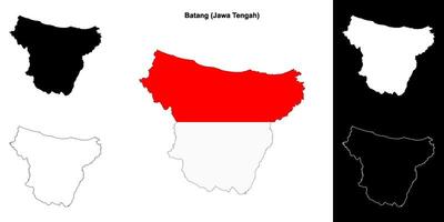 Batang blank outline map set vector