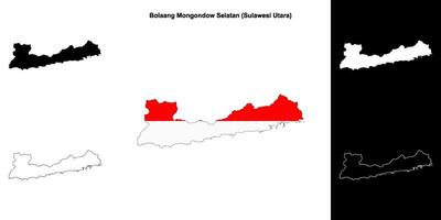 Bolaang Mongondow Selatan blank outline map set vector