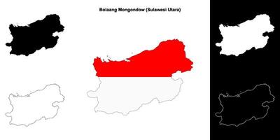Bolaang Mongondow blank outline map set vector