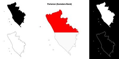 Pariaman blank outline map set vector