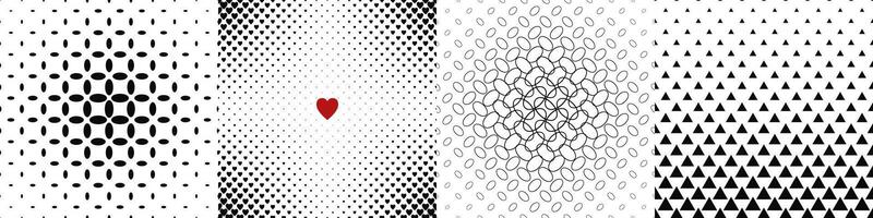 Black and white repetitive pattern collection vector