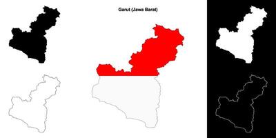 Garut blank outline map set vector