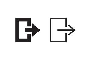 Logout Icon Set Exit Arrow Symbol Minimalist Illustration vector