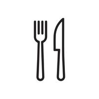 Minimalist Fork and Knife Line Art Icon for Dining and Culinary Themes vector