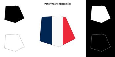 Paris 10e arrondissement arrondissement outline map set vector