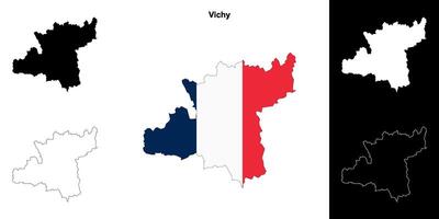 Vichy arrondissement outline map set vector