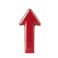 A vibrant red arrow pointing upwards, symbolizing progress and direction. png