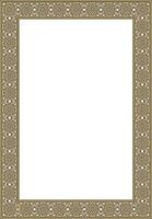 square European gold and black ornament. Rectangular pattern, circle, ring of the Middle Ages. Revival border. Decorations of palaces and churches vector