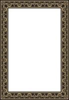 square European gold and black ornament. Rectangular pattern, circle, ring of the Middle Ages. Revival border. Decorations of palaces and churches. vector