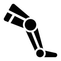Robotic Leg, Prosthetic Limb Glyph Solid Icon vector