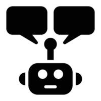 Chat Bot, Conversation Glyph Solid Icon vector