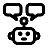Chat Bot, Automatic Outline Icon vector