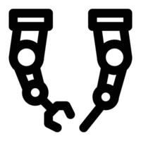 Robot Assembly, Robotic Machines Outline Icon vector