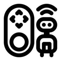 Remote Control, Robot Toys Outline Icon vector