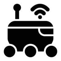 Delivery Robot, Autonomous Shipping Glyph Solid Icon vector