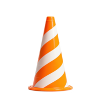 Traffic cone for road safety, designed with bright colors and visibility features. png