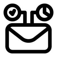 Email Conversion Rate, Acceptance Rate Outline Icon vector