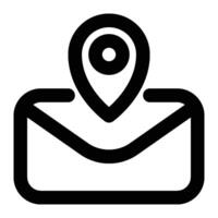 Email Address, Mail Destination Outline Icon vector